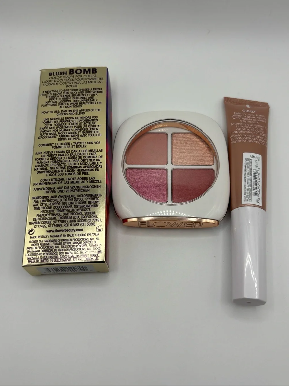 Flower Beauty Blush Highlighter Makeup Bundle 3 Piece New